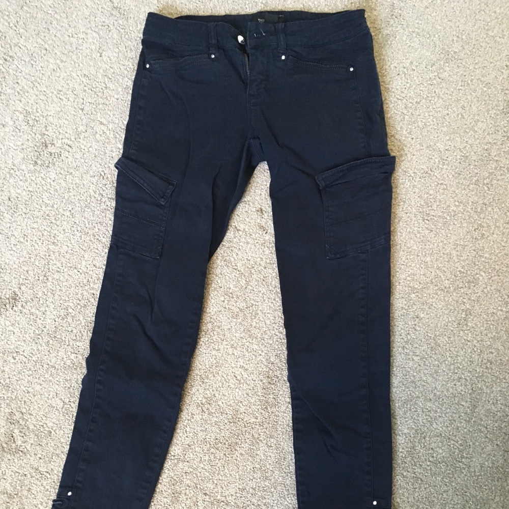 Whbm skinny jeans with ankle lace tie size 2